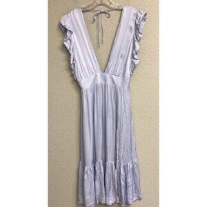 Stillwater The Jessie Midi Dress Blue Women’s Size Medium Sexy Plunging